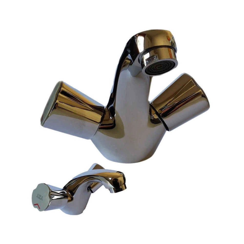 Trade Shop - Miscelatore Rubinetto Per Lavello Bagno Bidet Lavabo A Canna Corta Cromato -