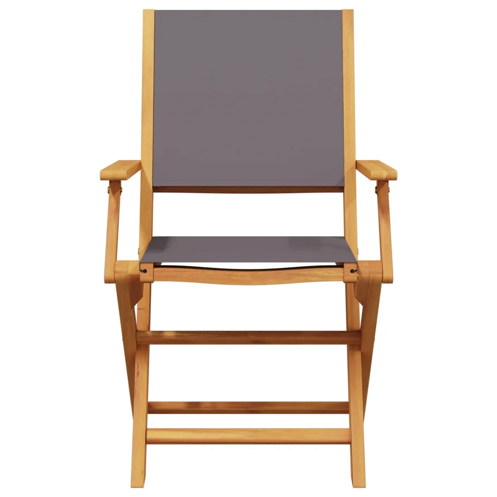Set Pranzo da Giardino 5pz Antracite Tessuto e Legno Massello