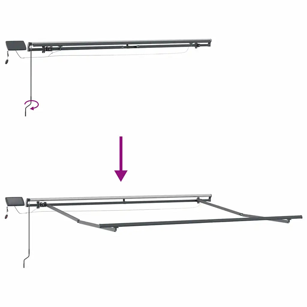 vidaXL Tenda da Sole con Antracite 3 x 2,5 m Metallo