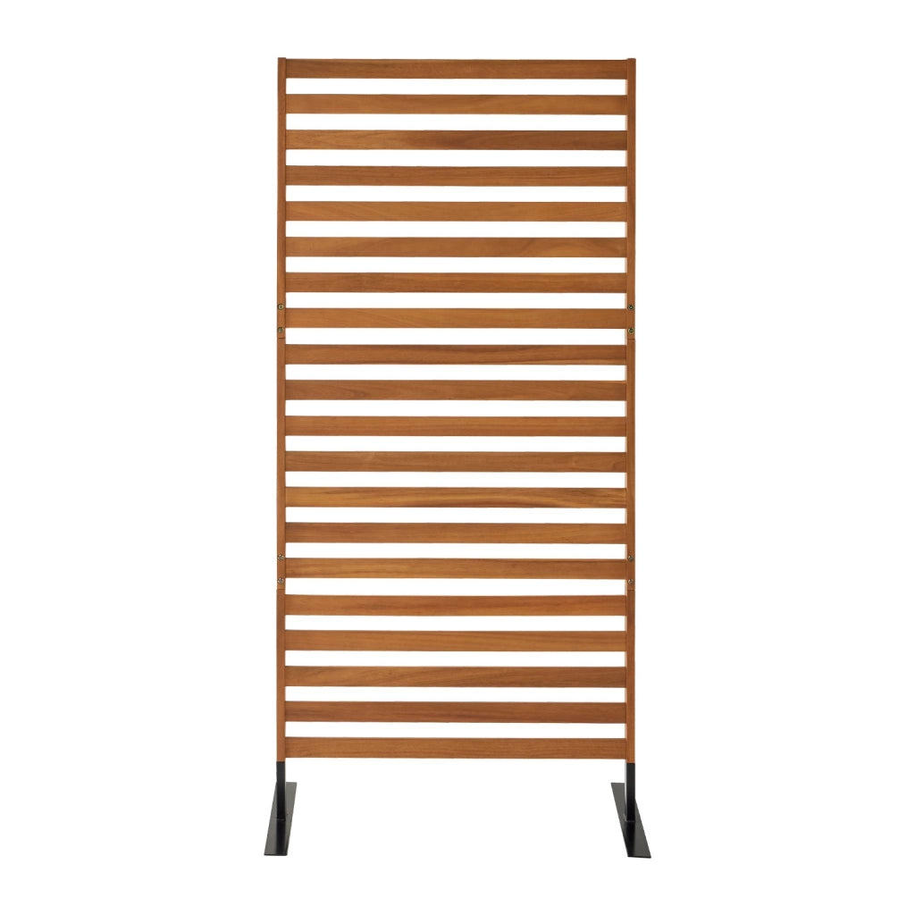 Paravento pieghevole in legno, 80x170x40cm, marrone naturale