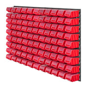 Parete attrezzata KADAX per officina, 117x78 cm, con 90 scomparti