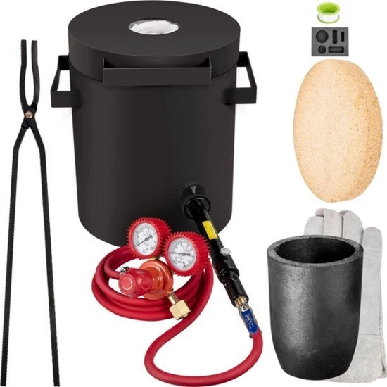 Kit di smaltazione a propellente - 4 Kg - Kit di forno - Con smaltatrice a grafite e tang - Smaltazione e fusione