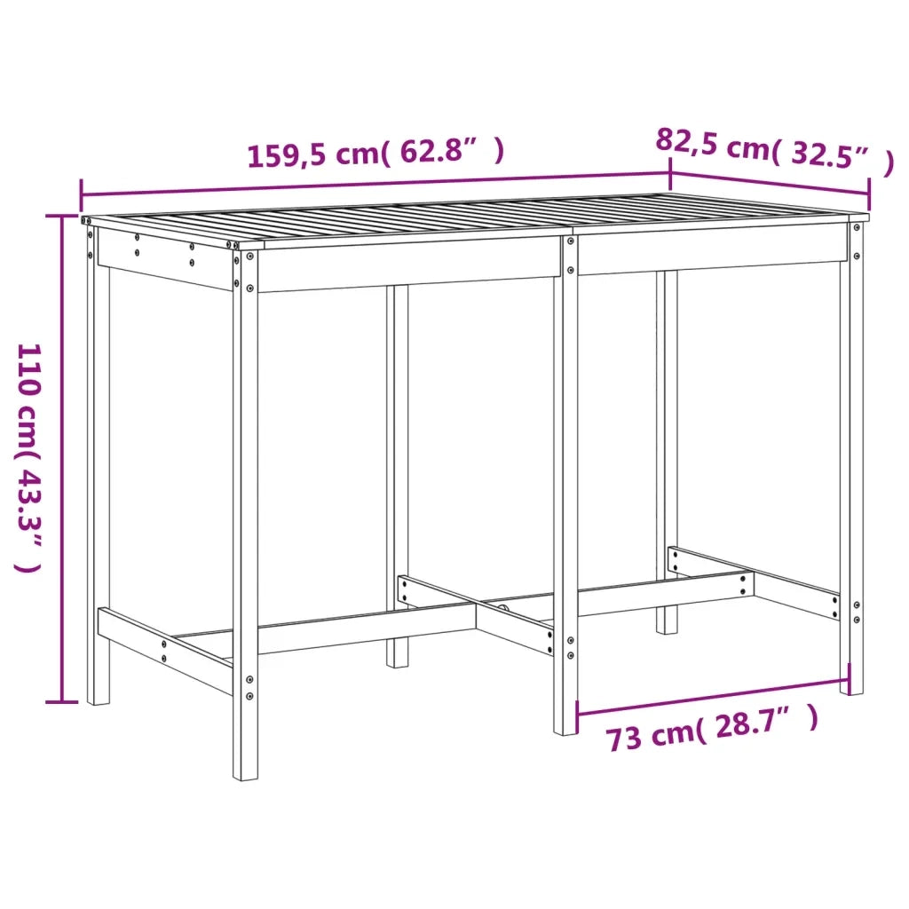 Set Bar da Giardino 7 pz ambra in Legno Massello di Pino 3157784