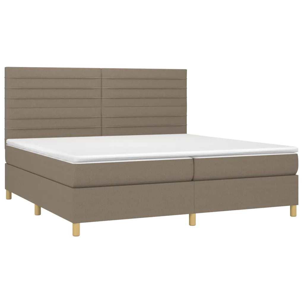 Giroletto a Molle con Materasso Tortora 200x200 cm in Tessuto 3142445