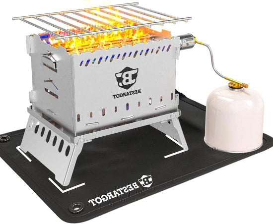 Cottura all'aperto compatta in acciaio inossidabile con borsa portatile resistente al calore per griglia a gas/camino a legna - forno a legna a innesco