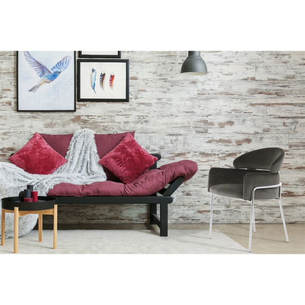 Sedia Elva 100 Grigio e Argento in Velluto