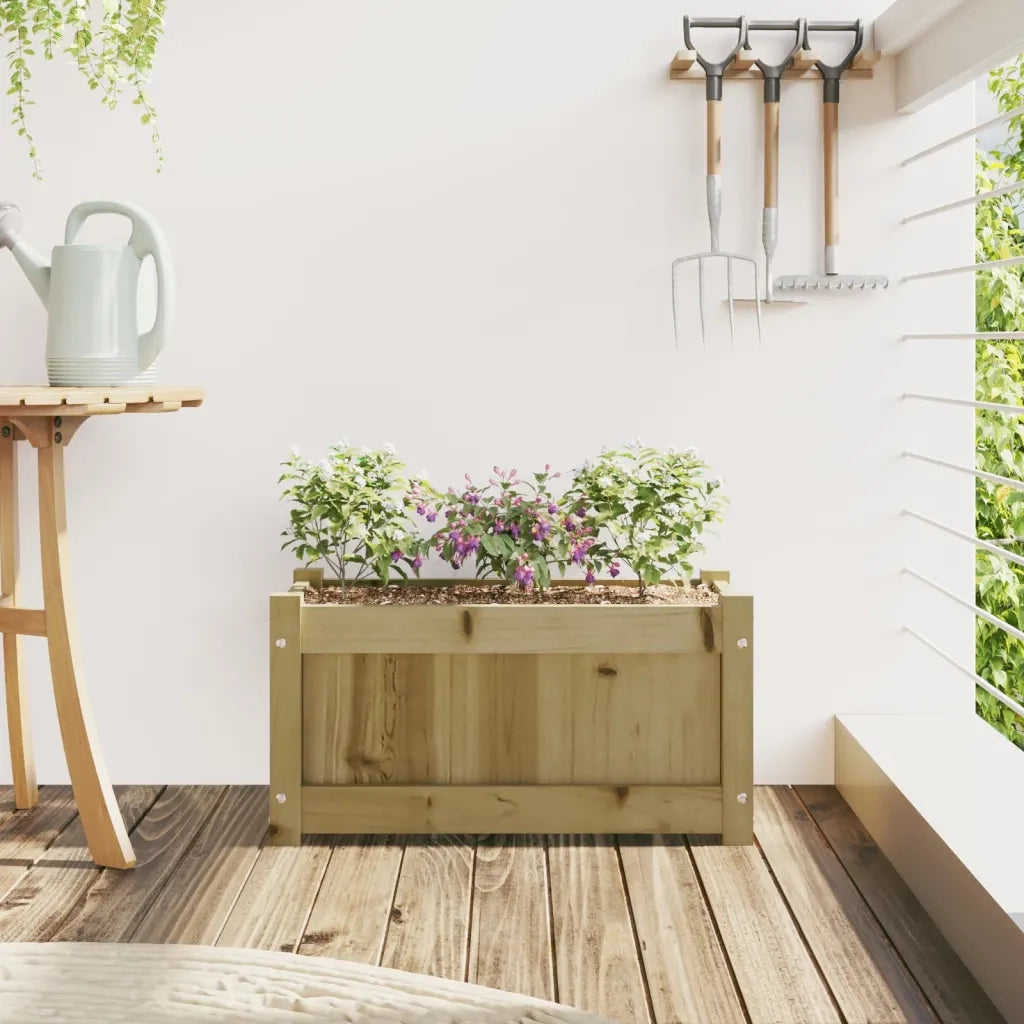 Fioriera | Cassetta per fiori | Vaso da Giardino 60x31x31 cm in Legno di Pino Impregnato