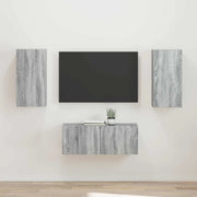 Set mobile TV 2 pz-Credenza per TV Grigio Sonoma Legno multistrato 277534