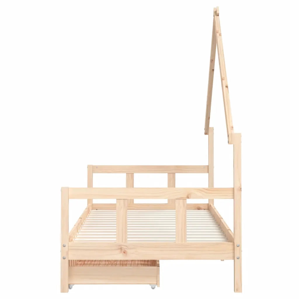 Giroletto Bambini | Letto Infantile | Lettino con Cassetti 90x200 cm Legno Massello di Pino