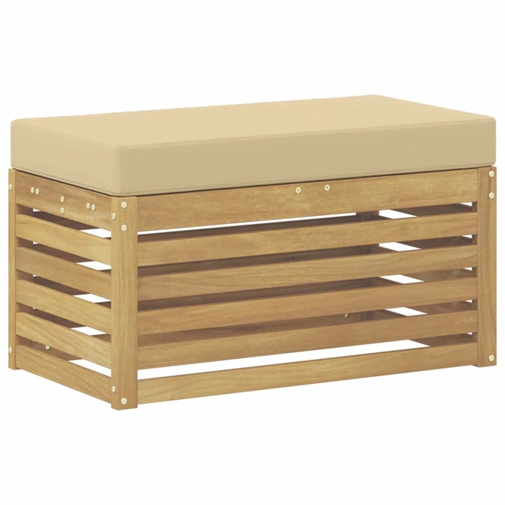 Panca da esterno con cuscino Bianco 80 x 43 x 45 cm 901689