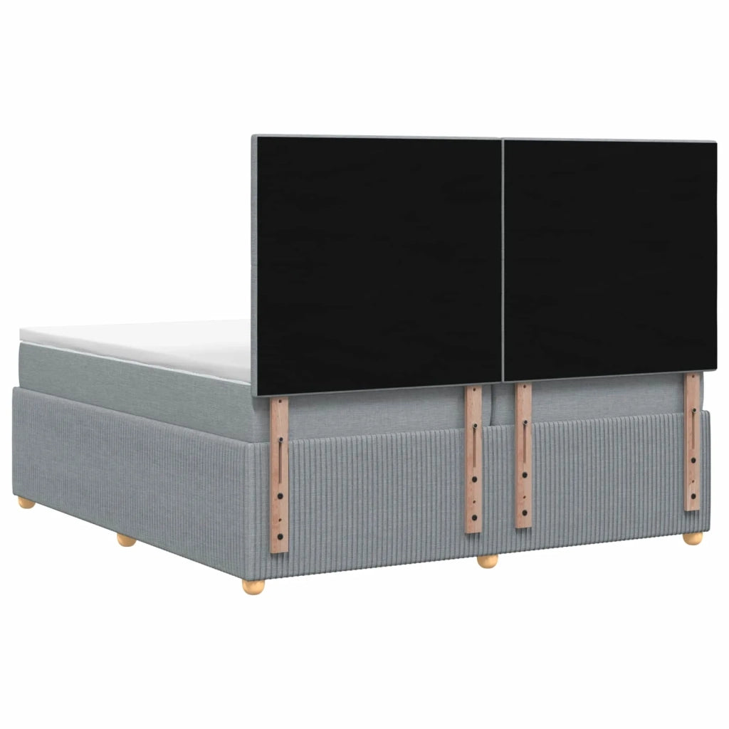 Letto box spring con materasso Grigio Chiaro 200 x 200 cm 3454473