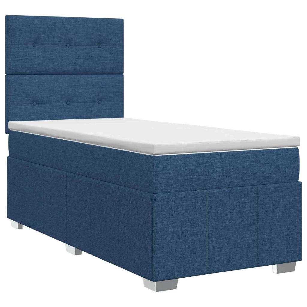 Letto box spring con materasso Blu 90 x 200 cm Tessuto 3454056