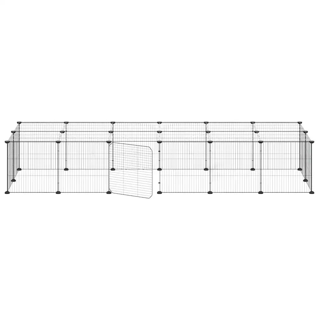 Gabbia per Animali 28 Pannelli con Porta Nero 35x35 cm Acciaio 3114059