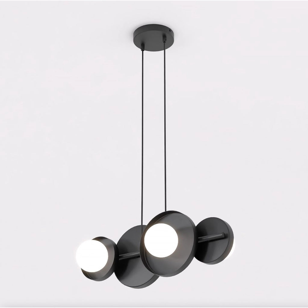 Lampada a sospensione Model in acciaio nero con sfere luminose