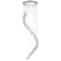 Lampadario Classico Ice Cube Acciaio Cromo Vetro Trasparente Led 3,2W 3000K