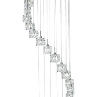 Lampadario Classico Ice Cube Acciaio Cromo Vetro Trasparente Led 3,2W 3000K