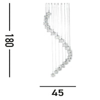 Lampadario Classico Ice Cube Acciaio Cromo Vetro Trasparente Led 3,2W 3000K