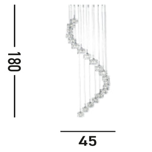 Lampadario Classico Ice Cube Acciaio Cromo Vetro Trasparente Led 3,2W 3000K
