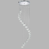 Lampadario Classico Ice Cube Acciaio Cromo Vetro Trasparente Led 3,2W 3000K