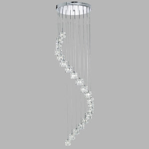 Lampadario Classico Ice Cube Acciaio Cromo Vetro Trasparente Led 3,2W 3000K