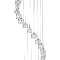 Lampadario Classico Ice Cube Acciaio Cromo Vetro Trasparente Led 3,2W 3000K