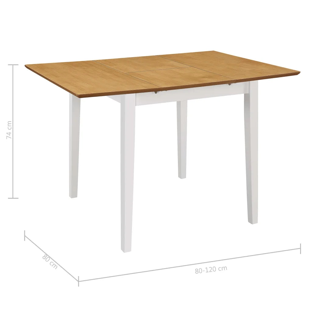 Tavolo da Pranzo Estensibile Bianco (80-120)x80x74 cm in MDF 247625