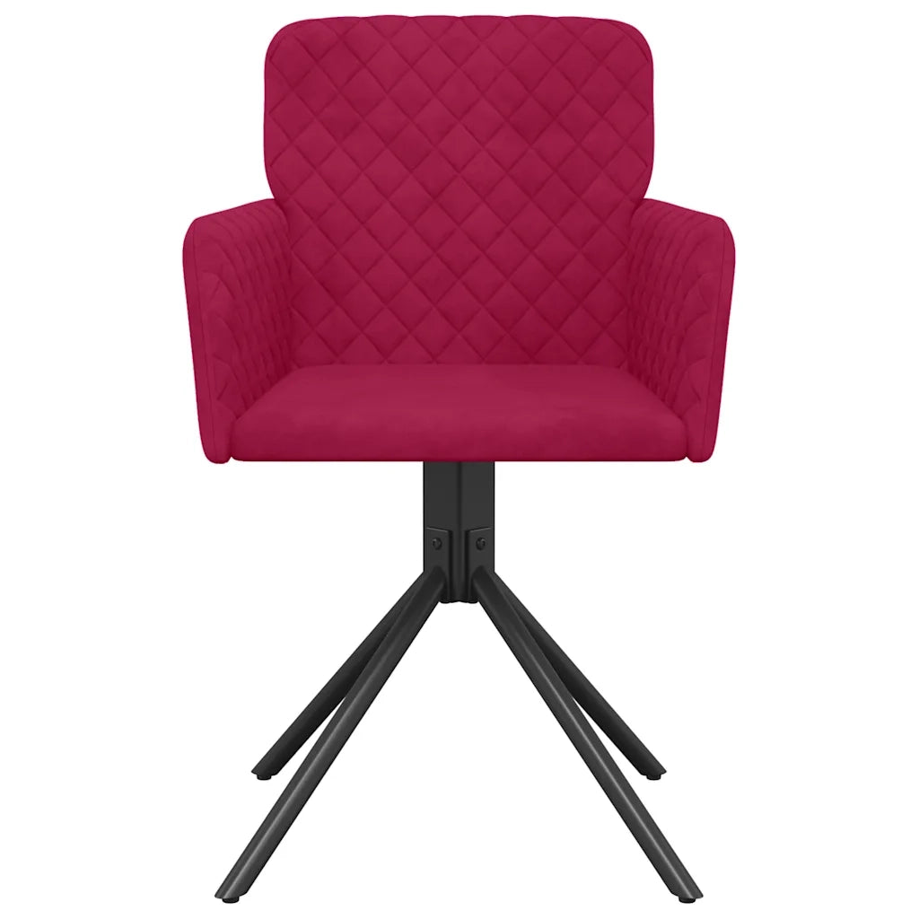 Sedie da Pranzo Girevoli 2 pz Rosso Vino in Velluto cod mxl 29343