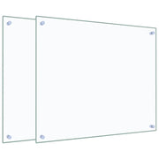 Set di 2 paraschizzi per cucina 70 x 60 cm moderno paraschizzi in vetro temperato trasparente 02_0055734