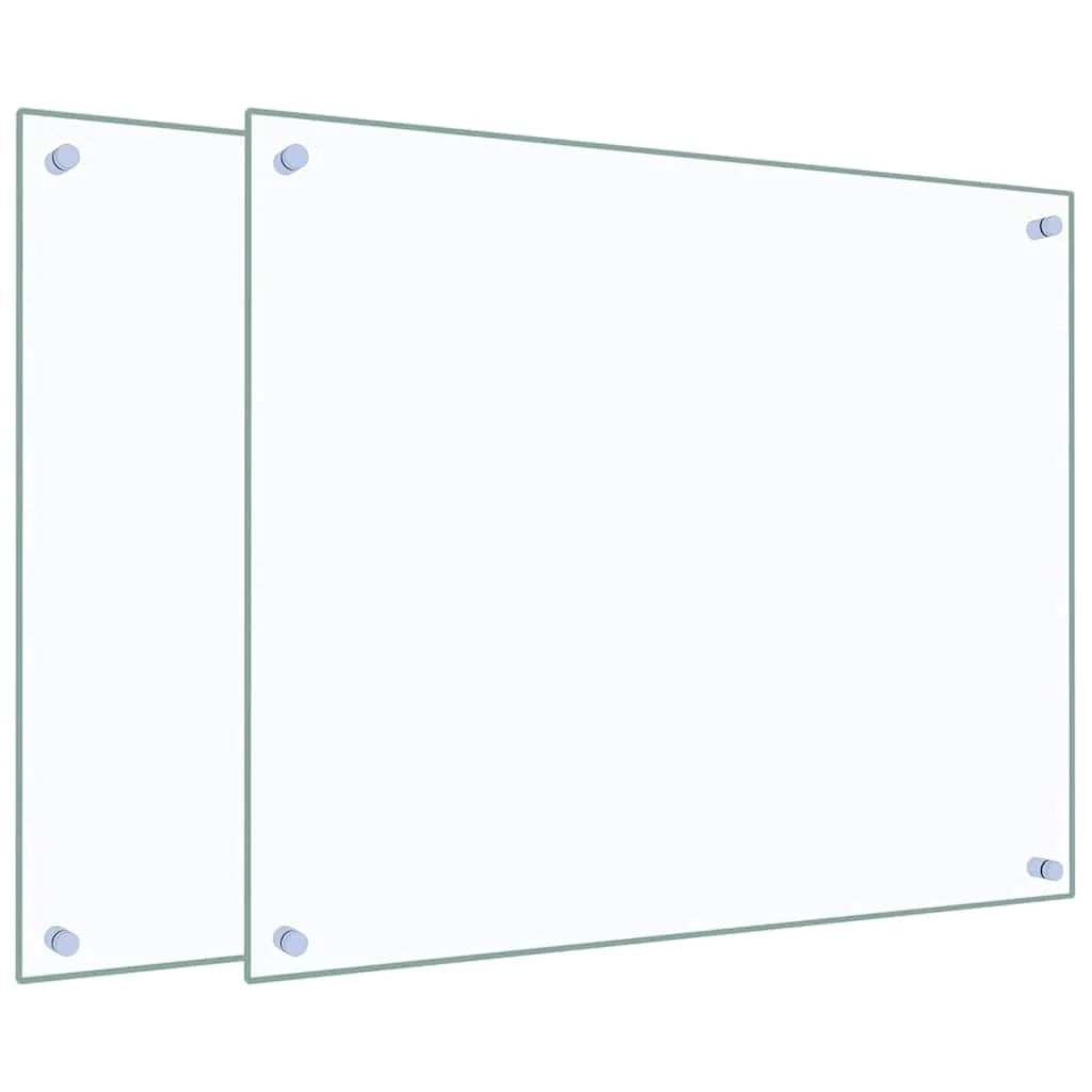 Set di 2 paraschizzi per cucina 70 x 60 cm moderno paraschizzi in vetro temperato trasparente 02_0055734