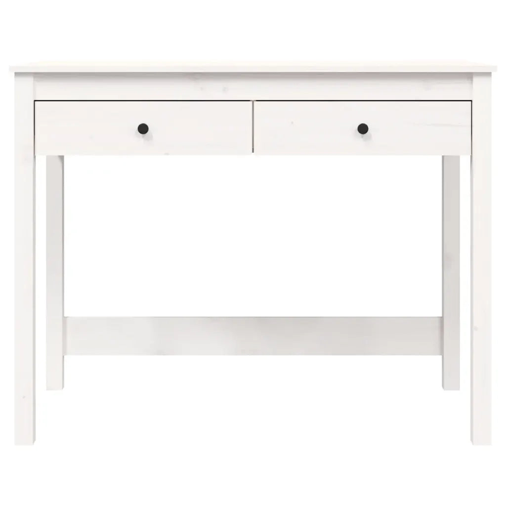 Scrivania con Cassetti-Scrivanie per ufficio e studio Bianca 100x50x78 cm Legno Massello Pino