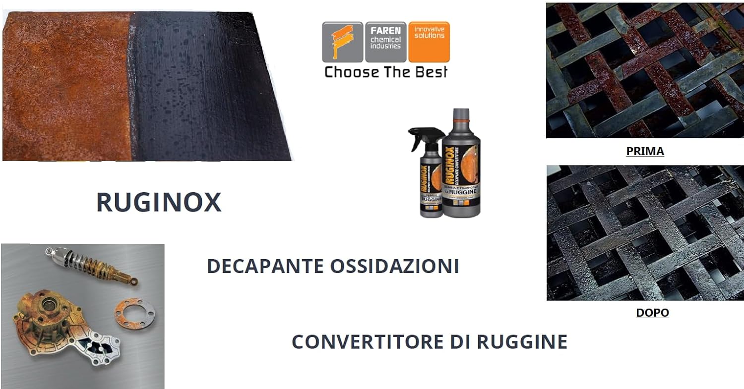 Ruginox Faren convertitore ruggine sciogli ruggine 750ml vernice solventi ferro