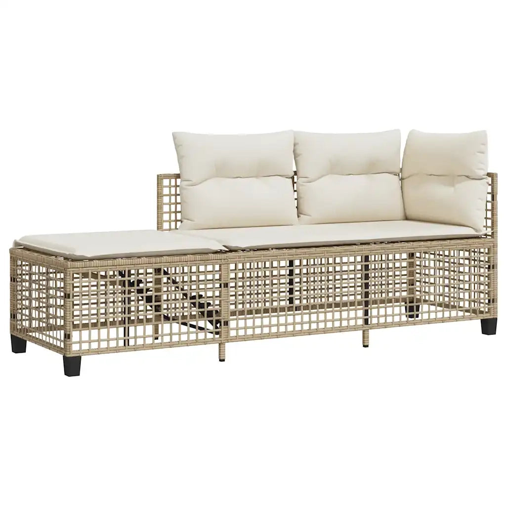 Set Divano ad Angolo 3 pz con Cuscini Beige in Polyrattan 365447