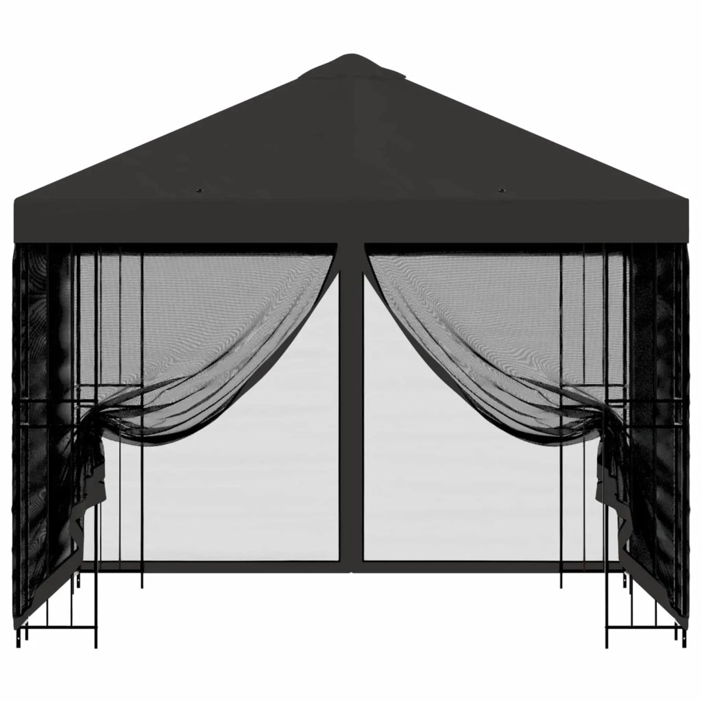 Gazebo da giardino con pareti laterali 3 x 3 m Antracite