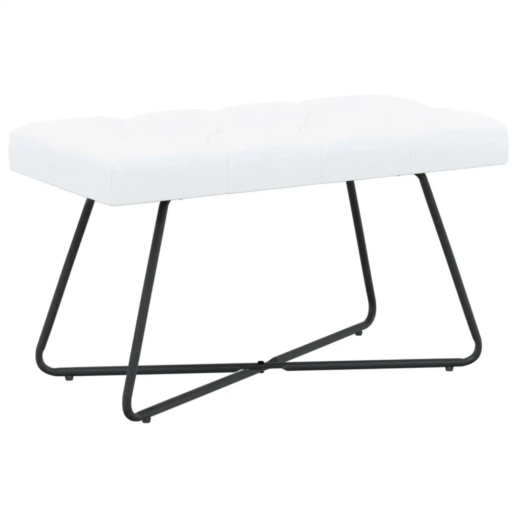 Panchina con bottoni imbottiti Bianco 80 x 40 x 46 cm Tessuto 42038368