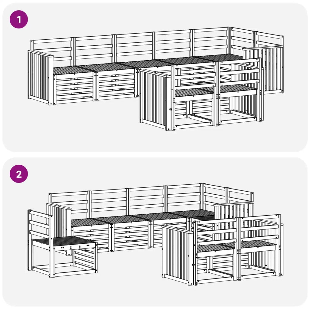 Set divani 8 pcs Naturale Legno di Acacia Massello 3375004