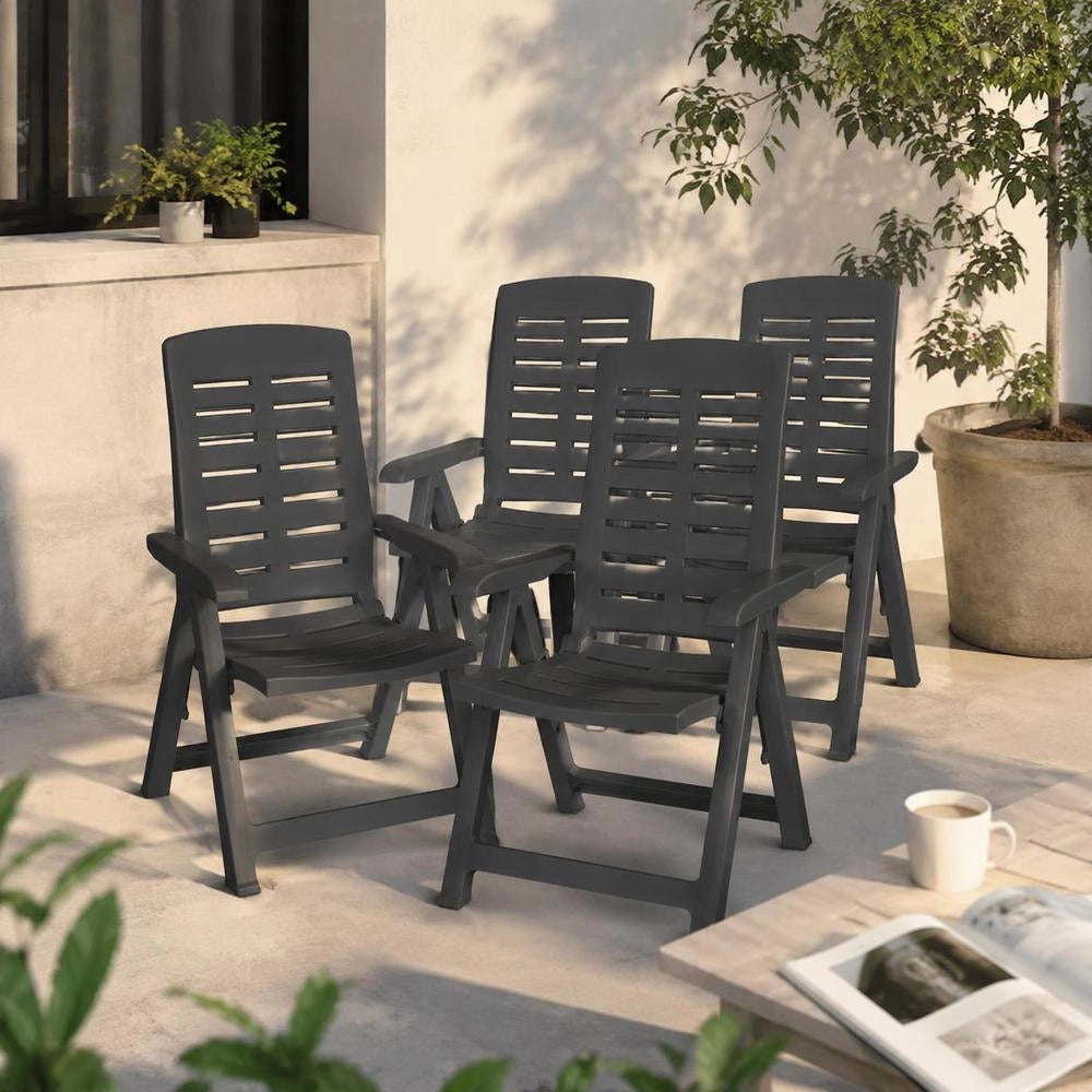 Garden Loungers, Set Of 4, Anthracite