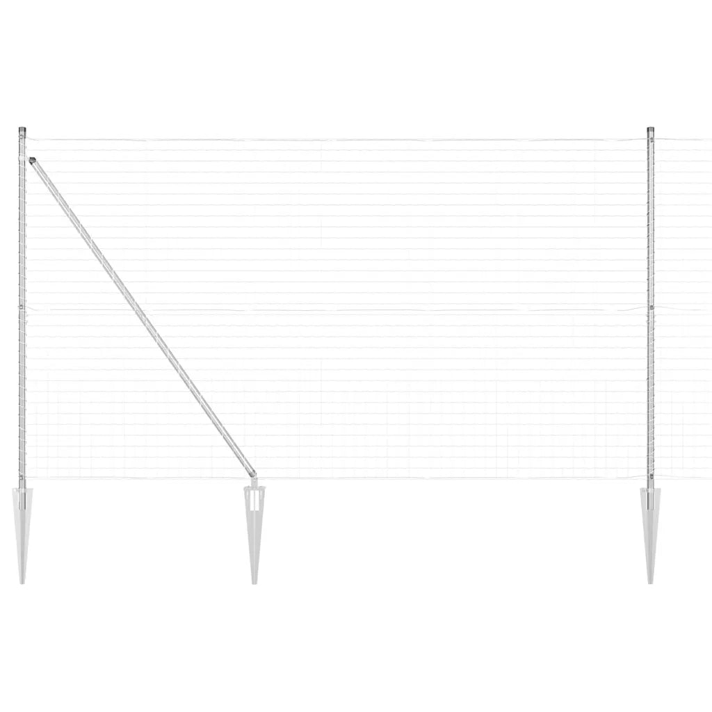 Recinzione da Giardino | Recinzione con Posto Argento 1,6 x 10 m Acciaio