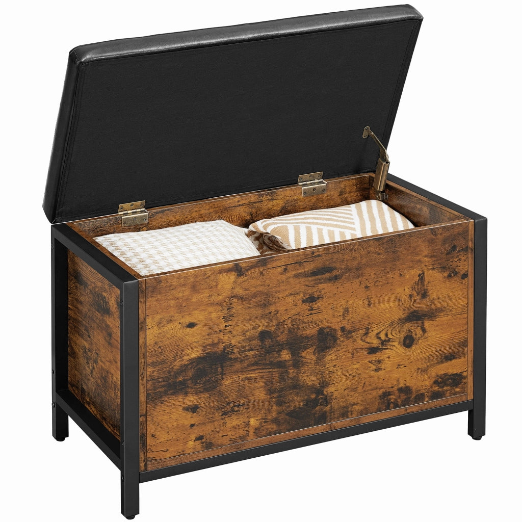 Valora BOX LSC80BX Pouf contenitore marrone rustico per soggiorno