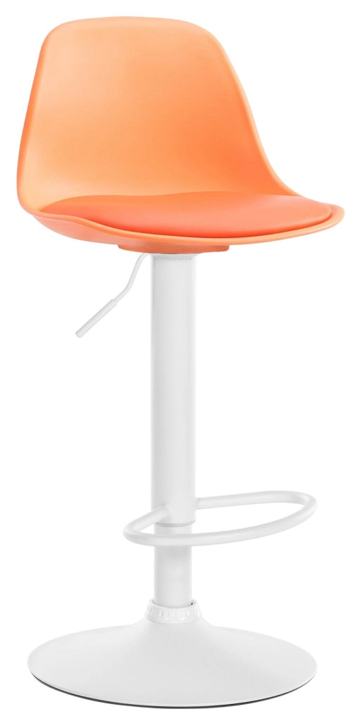 Sgabello di design KIEL in polipropilene e similpelle bianco,arancione
