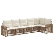 Set Divano da Giardino 6 pcs Beige e Bianco Crema polyrattan 3435129