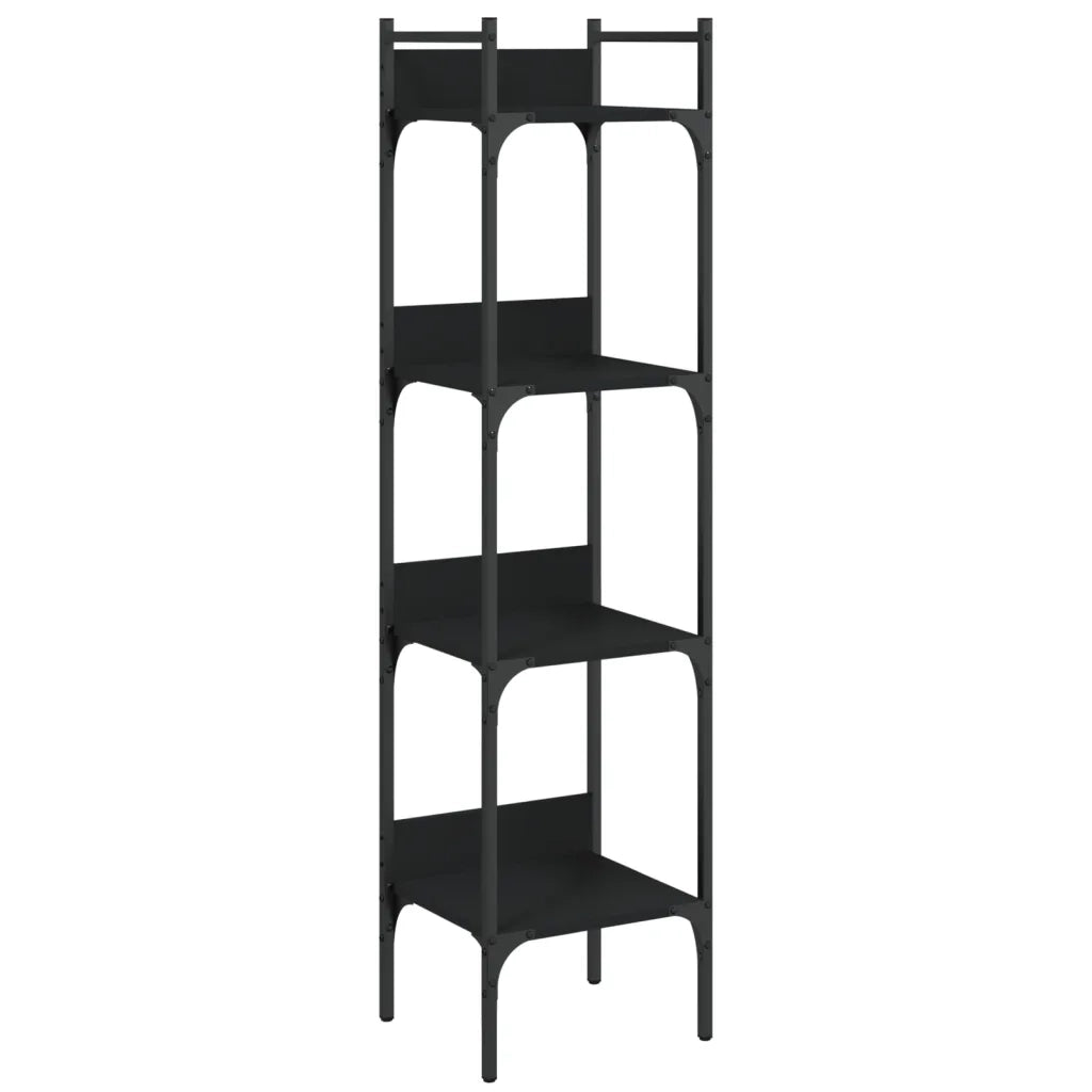 Libreria a 4 Ripiani Nera 35x30x138,5 cm in Legno Multistrato 838848