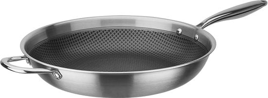 Piastra per cottura con struttura a ragnatela di miele - multifunzionale e risparmio energetico - 36 cm - acciaio inossidabile