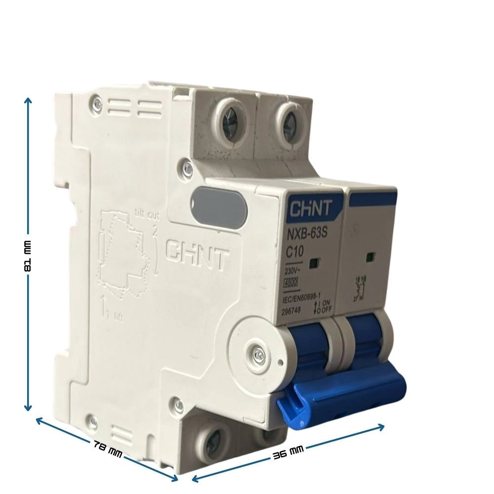chint 296748 interruttore magnetotermico serie nxb-63s c10 1p+n 4,5ka