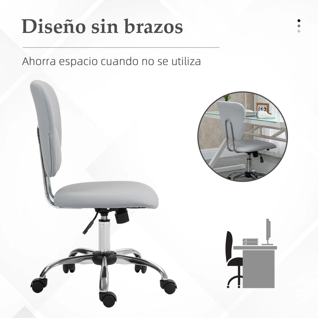 Sedia da Ufficio Girevole Regolabile in Altezza ¨C zephmum ¨C Grigio 50x54x87,5-96,5 cm