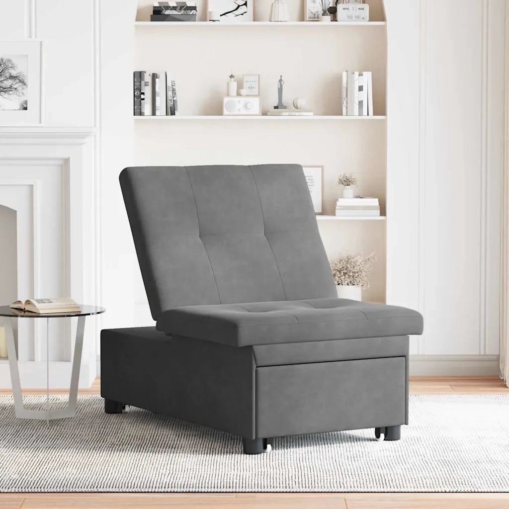 Divano letto | Sof¨¤ letto | Letto singolo Estraibile Grigio scuro 194 x 67 x 82 cm