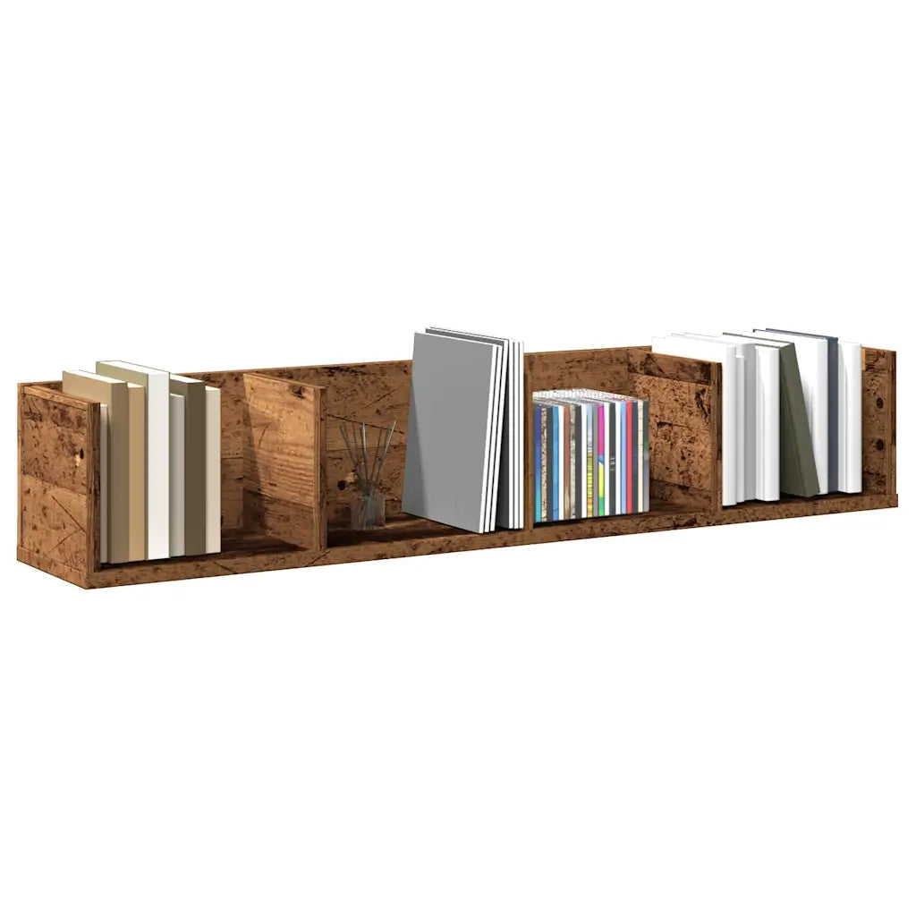 vidaXL Scaffale Porta CD a Parete Antico 100x18x18cm Legno Multistrato