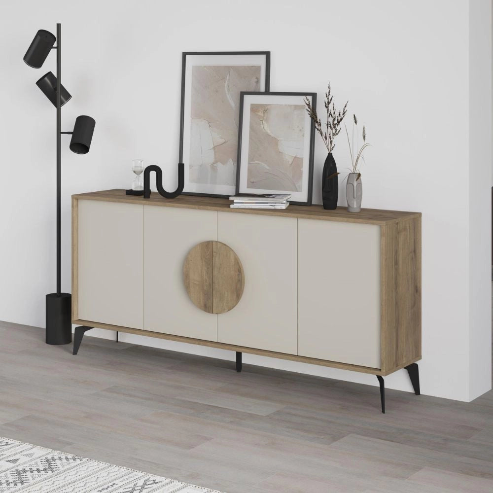 Madia 4 ante Gora180 colore noce e cashmere 180x35,6x82
