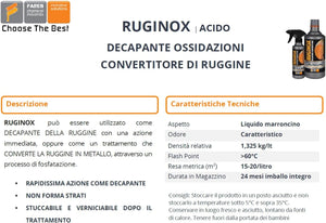 Ruginox Faren convertitore di ruggine sciogli ruggine 250 ml vernice solvente