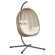 Sedia uovo sospesa Crema Chiara 104 x 100 x 191 cm polyrattan CFW3292029