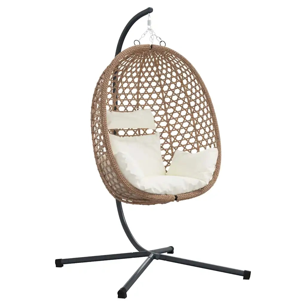 Sedia uovo sospesa Crema Chiara 104 x 100 x 191 cm polyrattan CFW3292029